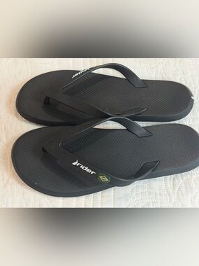 Rider R1 AD By Grendene Black Flip Flop Sandals Brazil 40 US/9 EU/42 Unisex